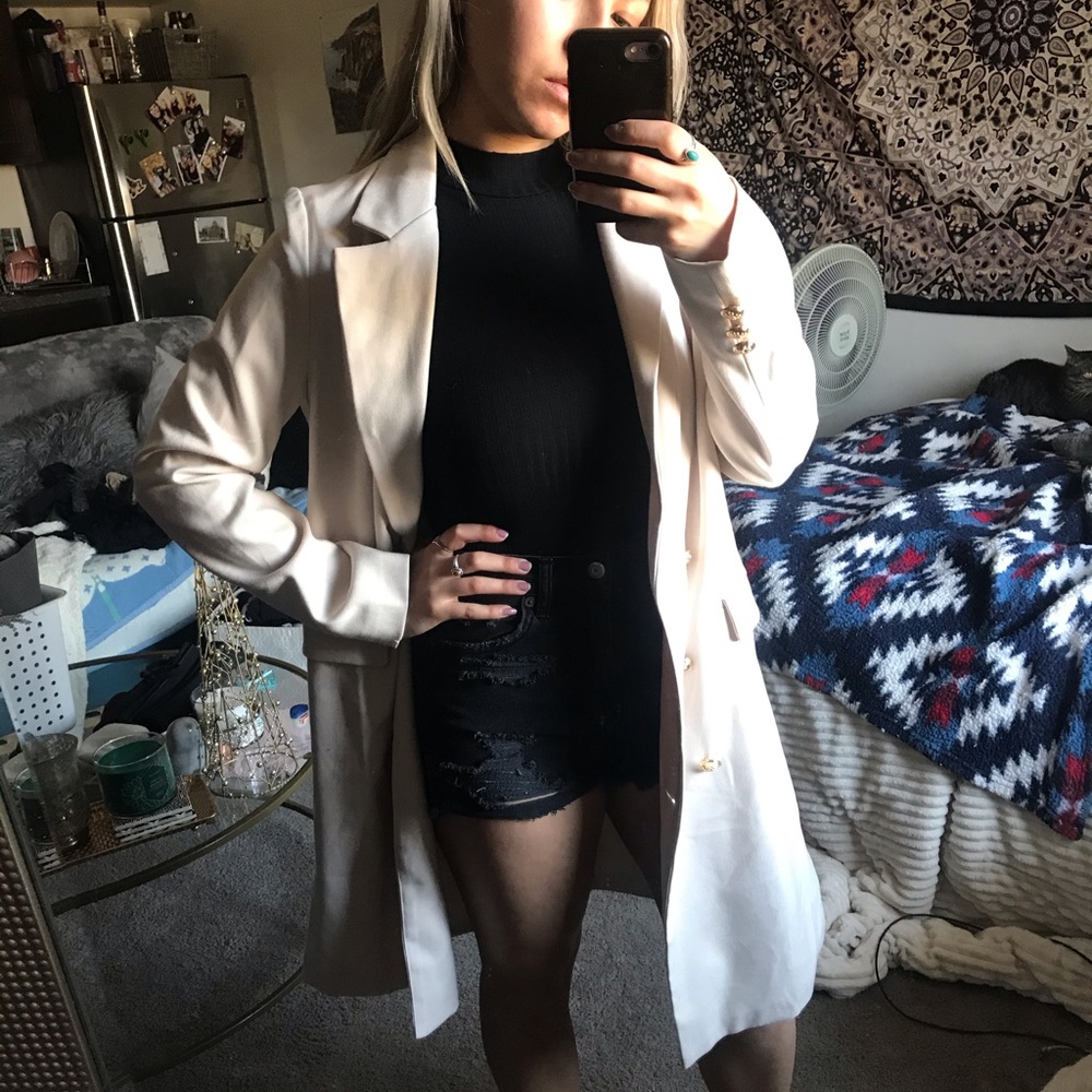 Cream Peacoat Jacket
